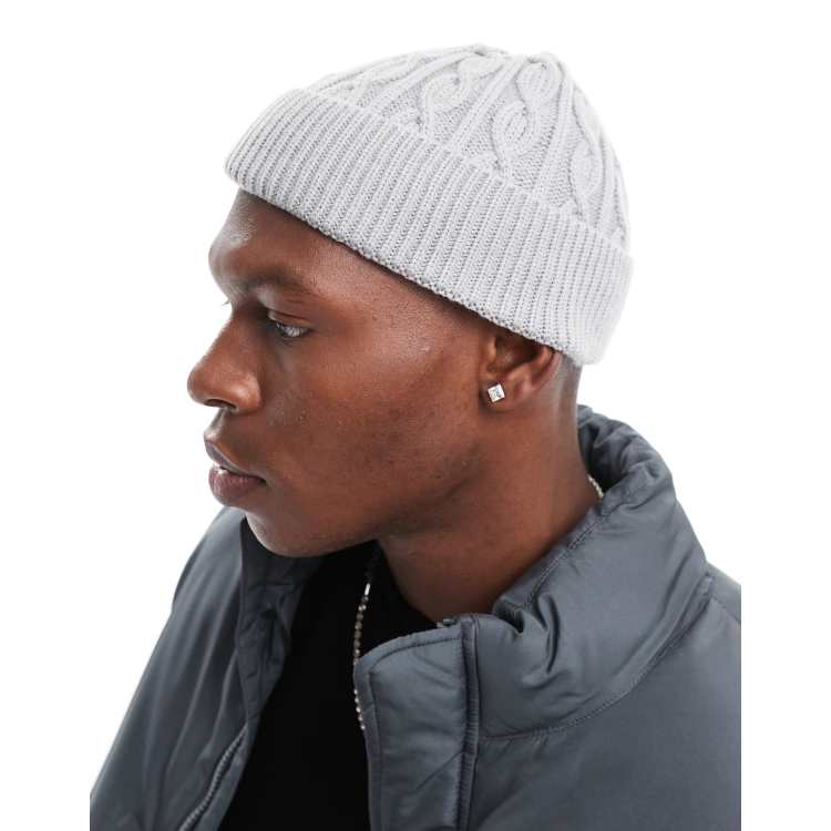 Messbebe Gray Chunky Cable Knit‎ Beanie Hat Gray Knitted Hat Chunky Beanie Giant Hat Chunky Knit Hat  main image 4