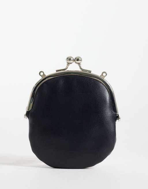 ASOS DESIGN mini frame charm pouch in black, 4 of 4