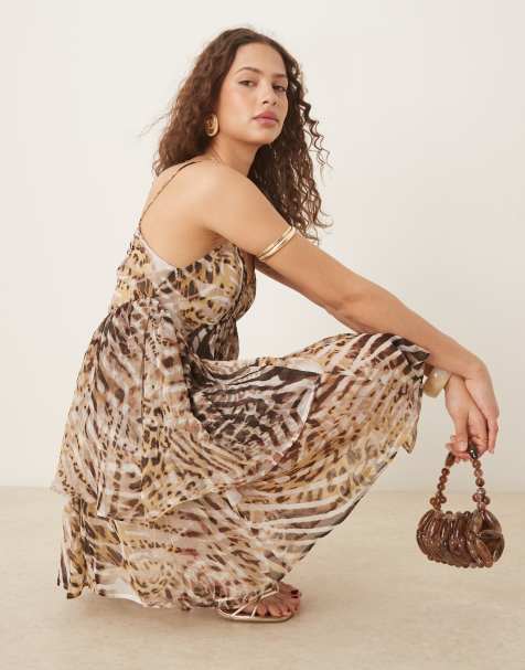 ASOS DESIGN – Mini-Hängerkleid mit Animalprint und schmalen Trägern - view 1