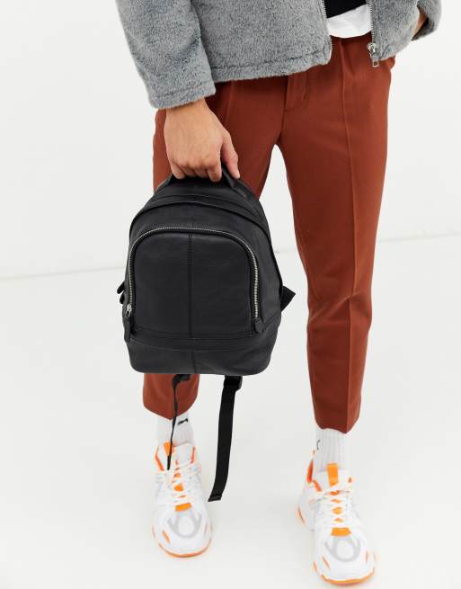 Asos design leather harvard backpack store
