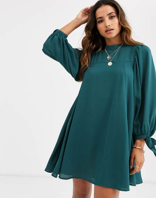 Asos swing dress with long clearance sleeves