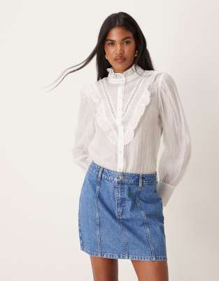 Thumbnail - ASOS DESIGN - Mini-Jeansrock in Mittelblau mit Ziernaht