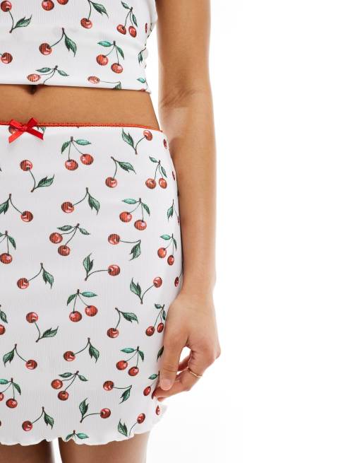 ASOS DESIGN Mini jupe a cerises rouges