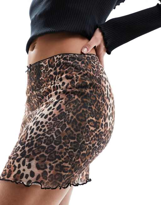 Mini discount jupe leopard