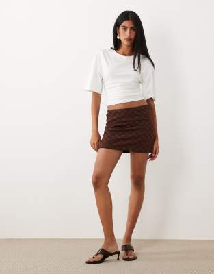 Mini-jupe courte - Chocolat-Brown 40