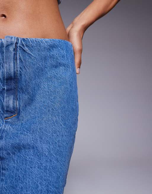 ASOS DESIGN - Mini-jupe d'ensemble en jean avec coutures apparentes - Bleu, 5 de 5