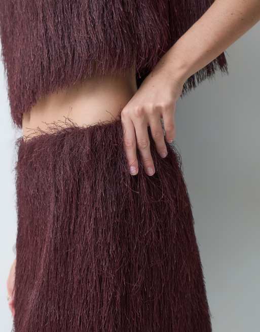 ASOS DESIGN mini-jupe duveteuse bordeaux, 5 de 5
