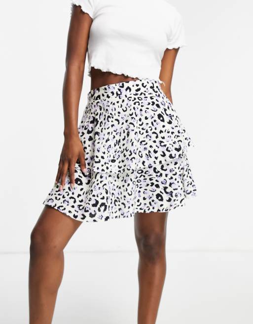 ASOS DESIGN - Mini-jupe effet étagé à imprimés animal et fleuri