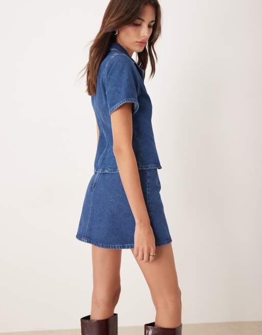 ASOS DESIGN - Mini-jupe en jean d'ensemble - Bleu moyen, 4 de 5