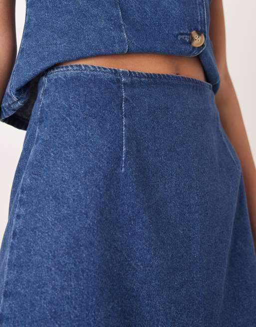 ASOS DESIGN - Mini-jupe en jean d'ensemble - Bleu moyen, 5 de 5