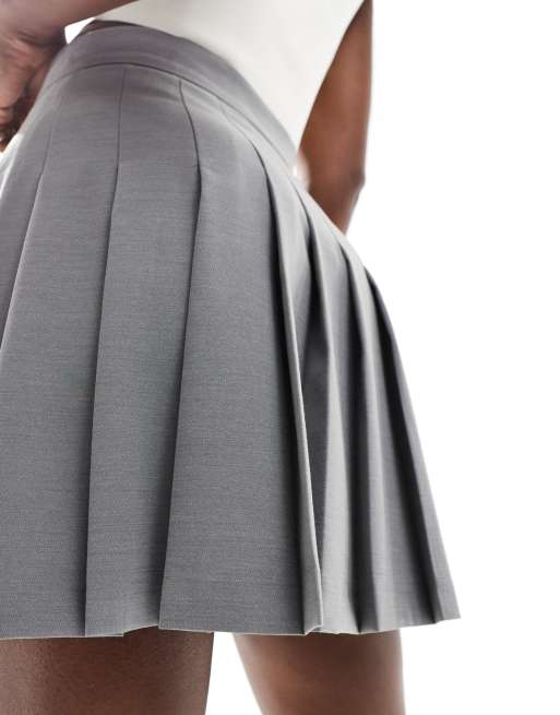 ASOS DESIGN - Mini-jupe plissée coupe ajustée - Gris, 5 de 5