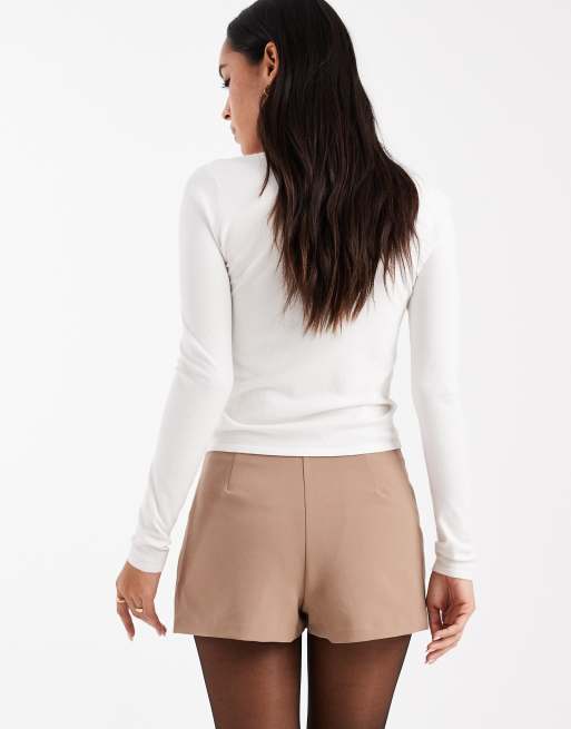 ASOS DESIGN - Mini jupe-short à basque - Moka, 5 de 5