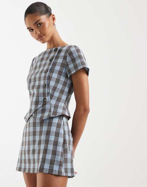 ASOS DESIGN - Mini jupe-short ajustée à carreaux - view 1