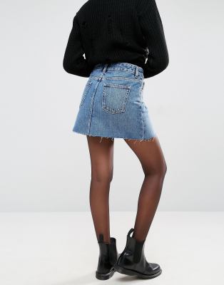 mini jupe jean taille basse