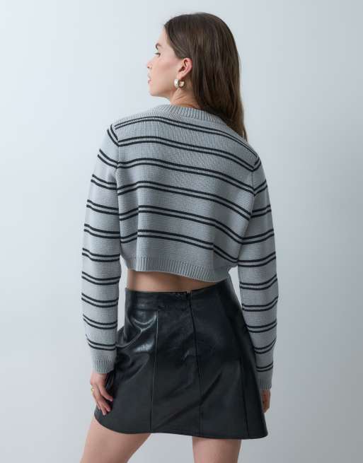 ASOS DESIGN mini-jupe tulipe ajustée noire effet craquelé, 4 de 5