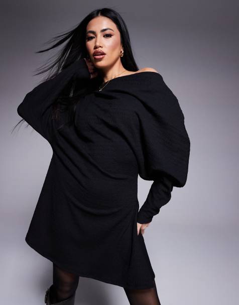 ASOS DESIGN - Mini-jurk met gedrapeerde voorkant in zwart - view 1