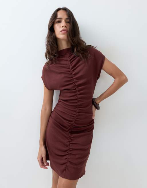 ASOS DESIGN mini-jurk met gerimpelde voorkant en ribstructuur, 2 van 5