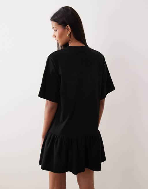 ASOS DESIGN - Mini jurk met verlaagde taille in zwart, 4 van 4