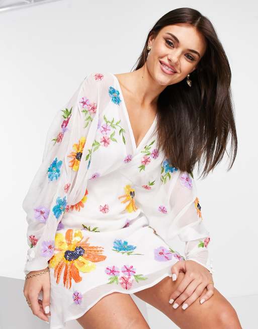 Witte best sale jurk bloemen