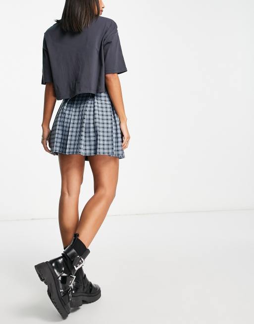Asos blue plaid skirt store
