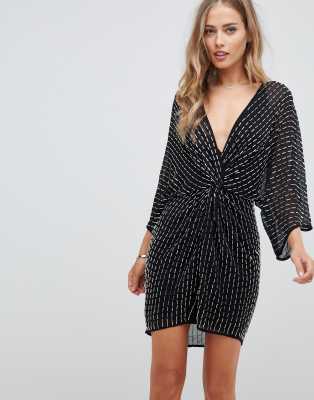 asos black kimono dress