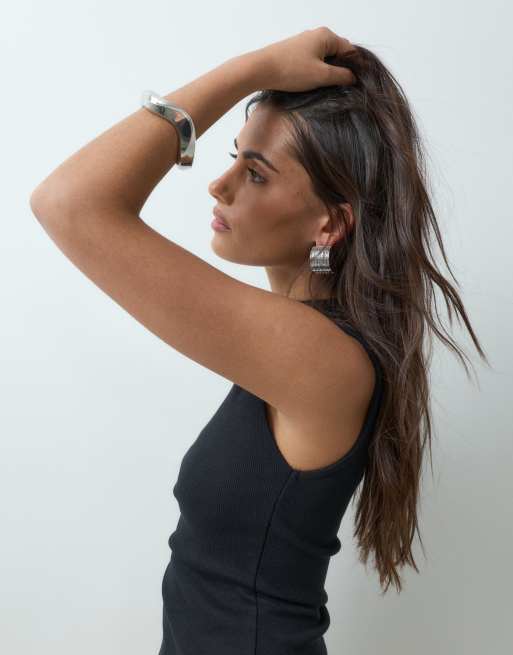 ASOS DESIGN Mini-Kleid aus Baumwollripp in Schwarz, 3 von 5