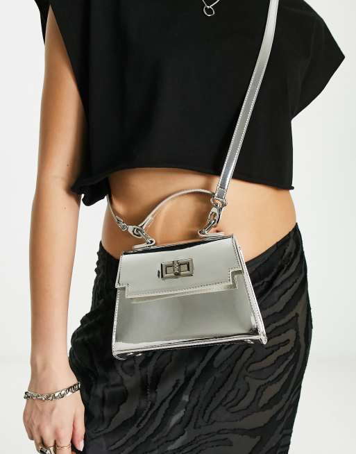 ASOS DESIGN box bag in silver