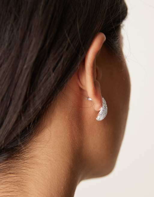 ASOS DESIGN - Mini oorknopjes met textuur in zilver, 3 van 3