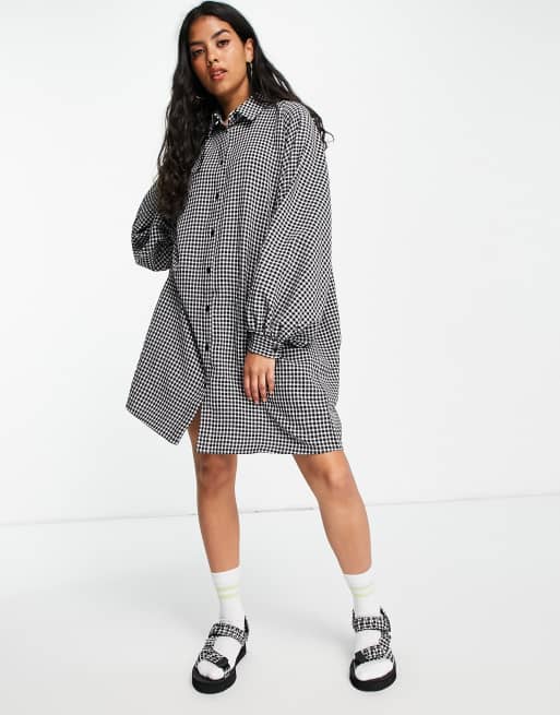 ASOS DESIGN - Mini-overhemdjurk met vleermuismouwen en gingham ruit, 3 van 4