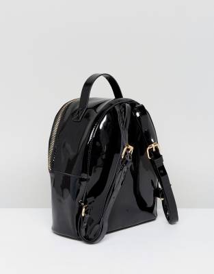 patent leather mini backpack