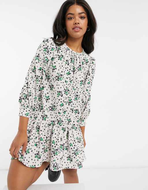 Asos design mini smock store sundress with pep hem