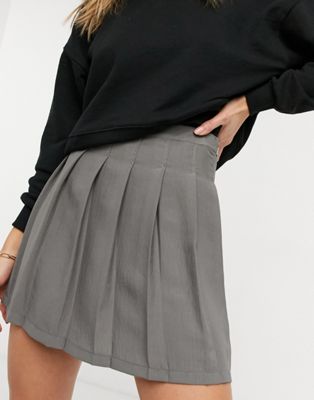ASOS DESIGN mini pleated tennis skirt in grey