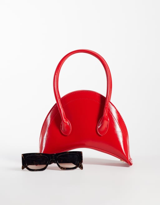 ASOS DESIGN mini pochette rigide croissant rouge, 2 de 4