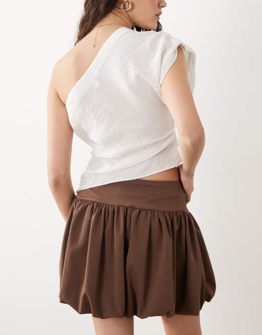 ASOS DESIGN - Mini pofrok in chocoladebruin, 5 van 5