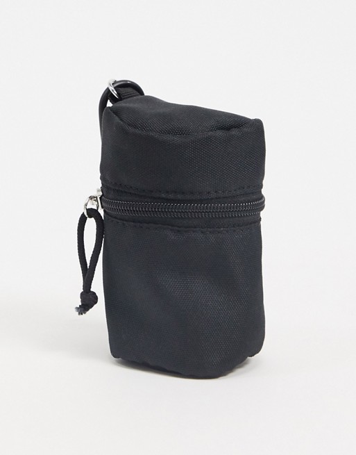 ASOS DESIGN hand sanitiser pouch in black with clip detail