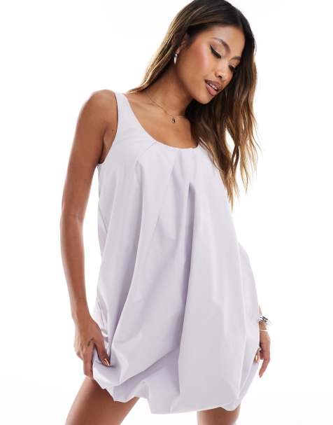 ASOS DESIGN mini puffball dress in lilac - view 1