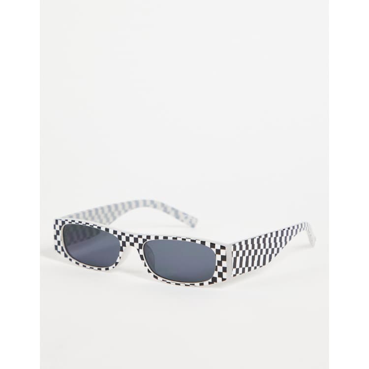 Black and white checkered 2024 sunglasses