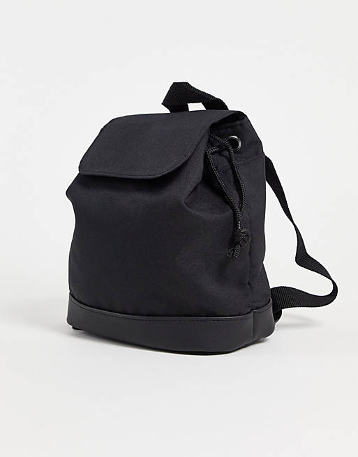 ASOS DESIGN mini retro style backpack in black nylon