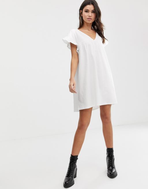 Asos design mini reversible cotton slub smock on sale dress