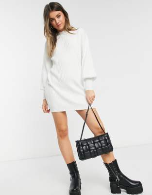 asos cream leather dress