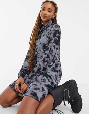 ASOS DESIGN mini ribbed dress in black 