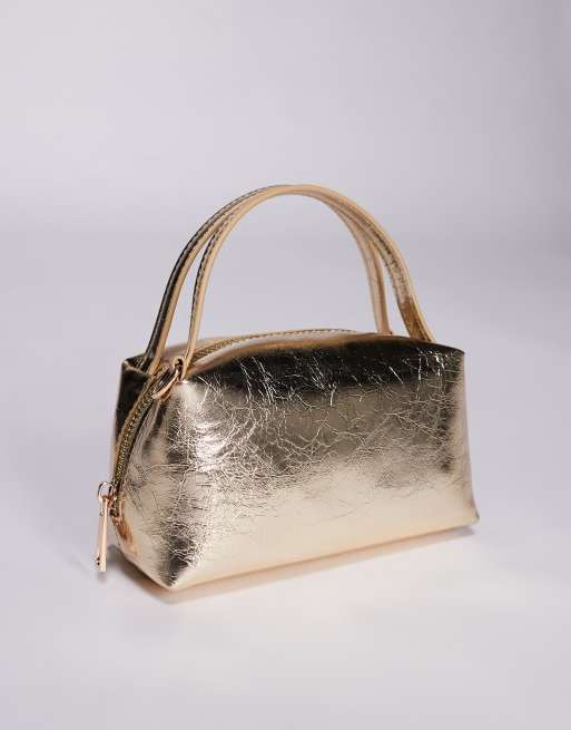 ASOS DESIGN - Mini sac à main texturé avec bandoulière - Doré, 4 de 4