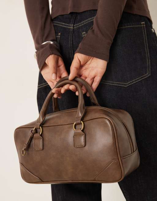 ASOS DESIGN - Mini sac forme bowling - Marron délavé, 3 de 4