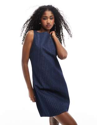 Asos Design Mini Shift Dress In Navy