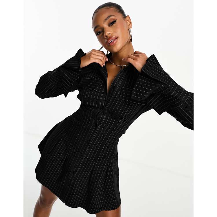 Pinstripe store shirt dress