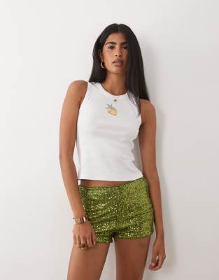 Mini-short à sequins - Vert 44