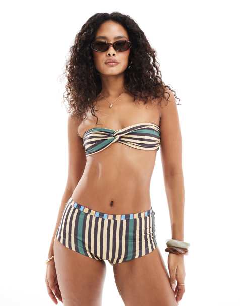 ASOS DESIGN - Mini-short de plage d'ensemble à rayures de couleurs vives - view 1