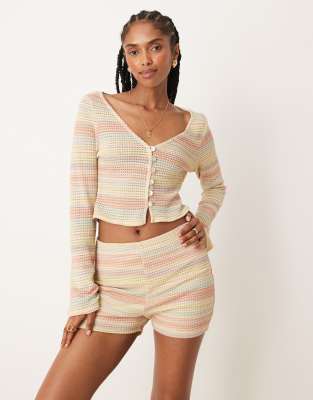 ASOS DESIGN - Mini-short d'ensemble à rayures - Multicolore - view 1