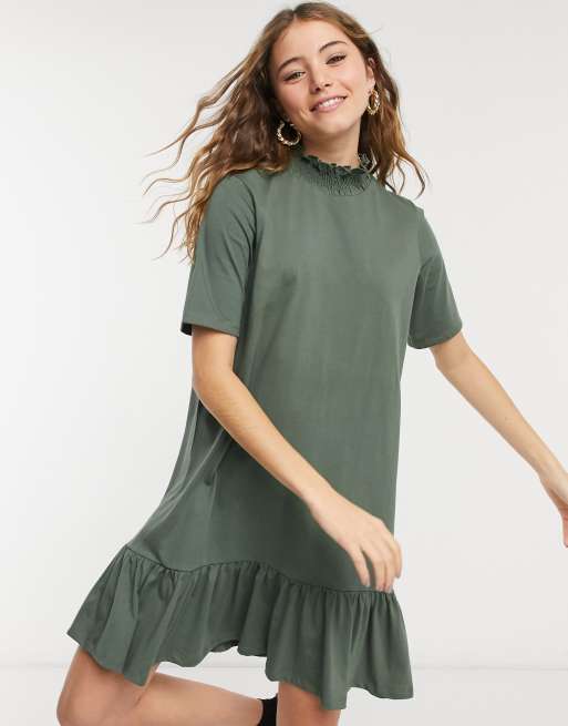 Asos design peplum outlet mini shirt dress