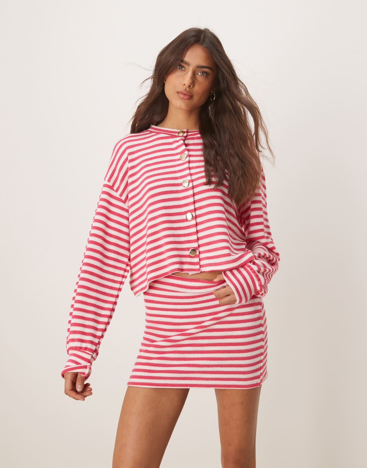 ASOS DESIGN mini skirt co-ord in stripe
